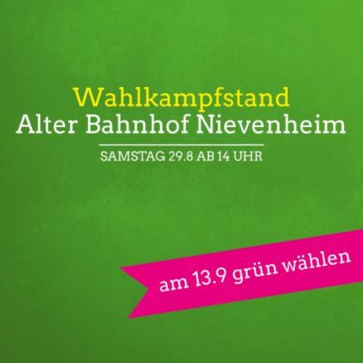 Wahlkampfstand am alten Bahnhof Nievenheim 29.8 ab 14 Uhr