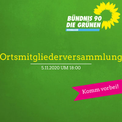 Ortsmitgliederversammlung am 5.11.2020 um 18:00