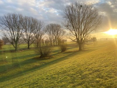 Landschaftsbild vom Grind mit kräftiger Sonne