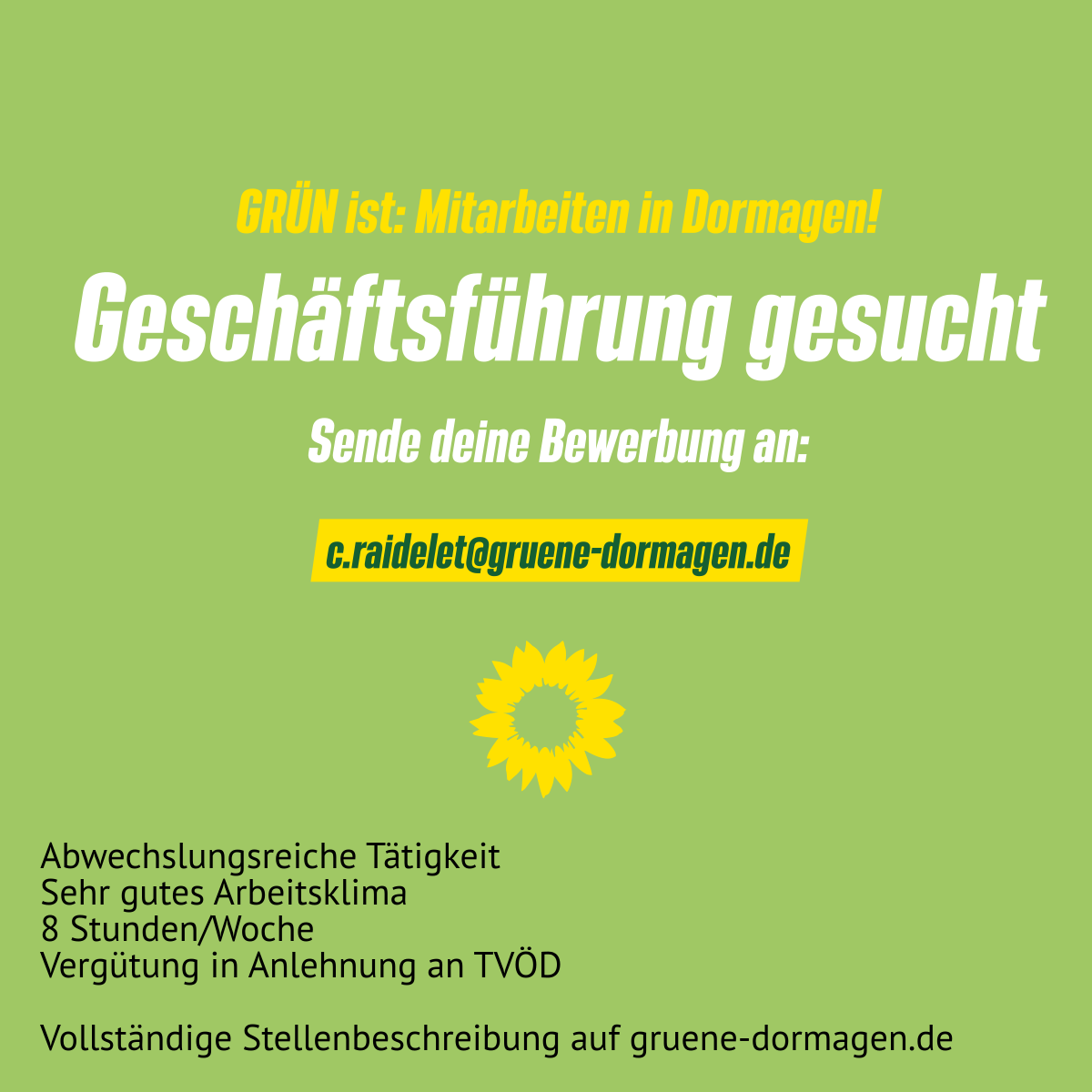 Sharepic "Geschäftsführung gesucht"