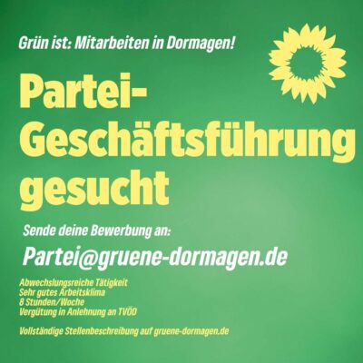 Ein Sharepic mit dem Text "Parteigeschäftsführung gesucht"